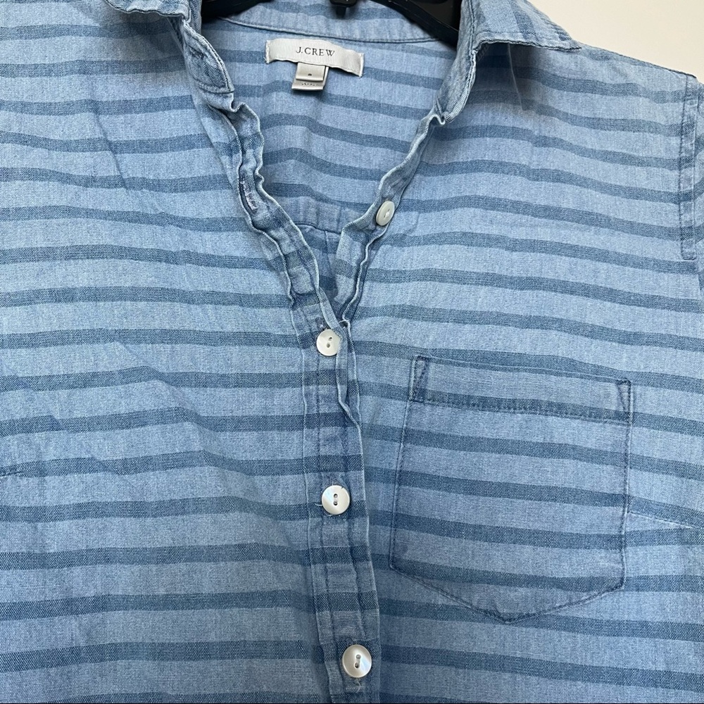 J. Crew Chambray Denim Popover Shirt - Picture 7 of 15